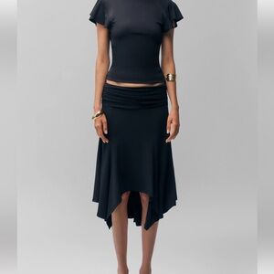 Guizio Soffiano Skirt in Black
